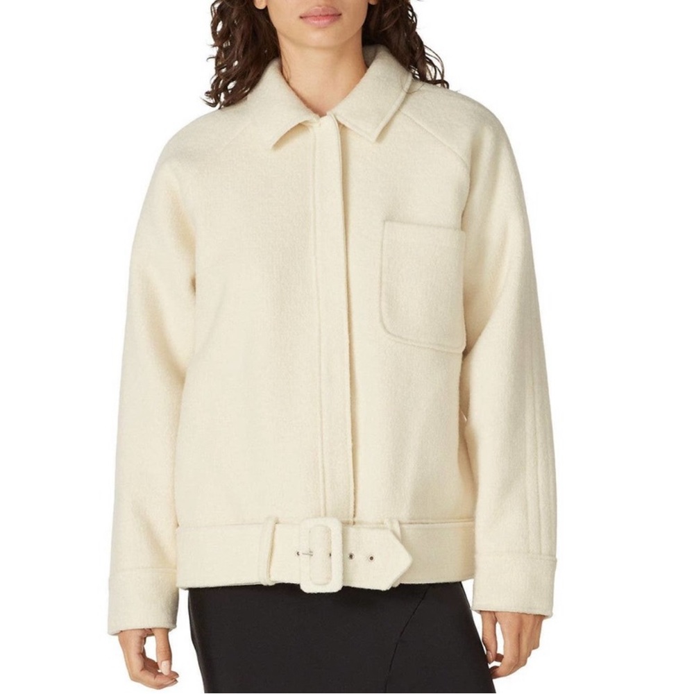 Anine Bing Wool Jaden Belted Moto Jacket - Picture 1 of 12